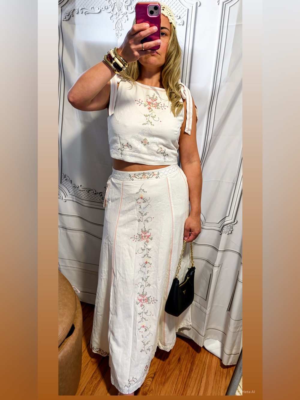 NEW 2 PC SET CAMILA COELHO EMBROIDERY SKIRT AND BOW TOP 
🚨FIRM PRICE NO DISCOUNT - Picture 11 of 17